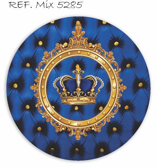 Painel Festa Redondo Sublimado Realeza C/elástico