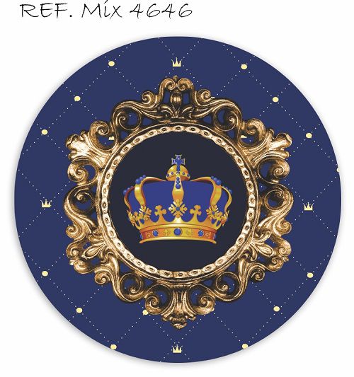 Painel Festa Redondo Sublimado Realeza C/elástico
