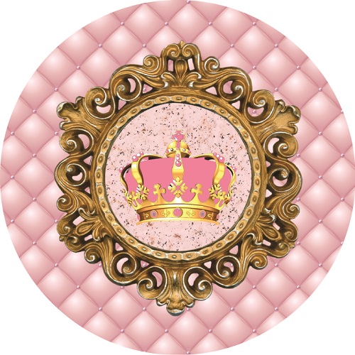 Painel Festa Redondo Sublimado Realeza C/elástico