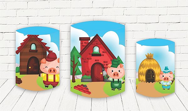 Trio De Capas P/ Cilindros Sublimado 3 Porquinhos Veste Fácil