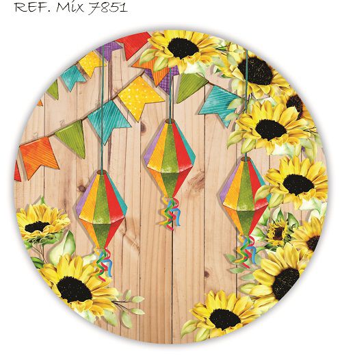 Painel Festa Redondo Sublimado Festa Junina, São João C/elástico