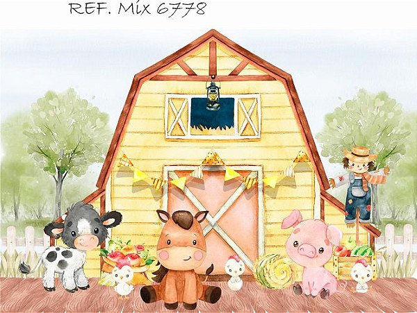 Painel Retangular Decorativo Para Festa Fazendinha