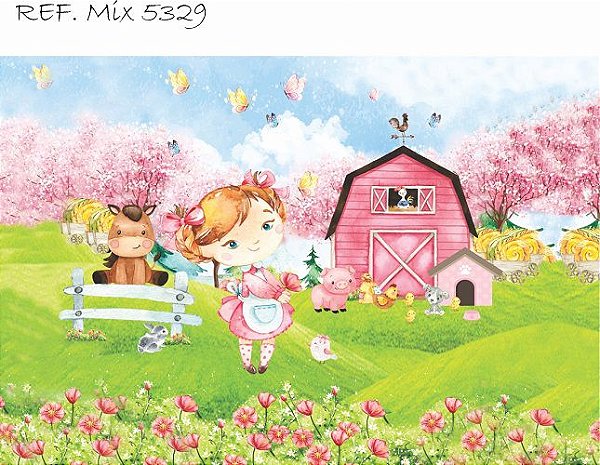 Painel Retangular Decorativo Para Festa Fazendinha