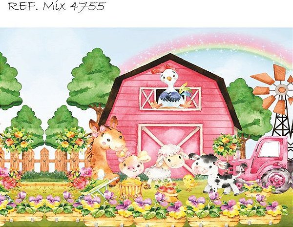 Painel Retangular Decorativo Para Festa Fazendinha