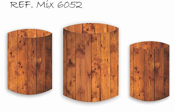 Trio De Capas P/ Cilindros Sublimado Madeira Veste Fácil