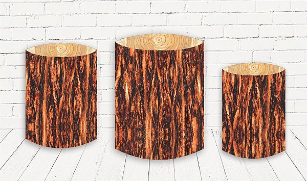 Trio De Capas P/ Cilindros Sublimado Madeira Veste Fácil
