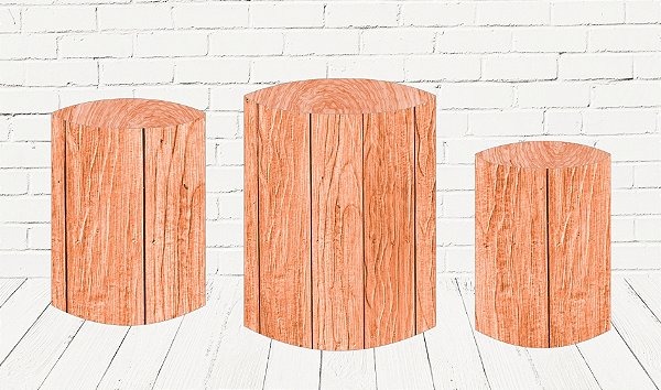 Trio De Capas P/ Cilindros Sublimado Madeira Veste Fácil