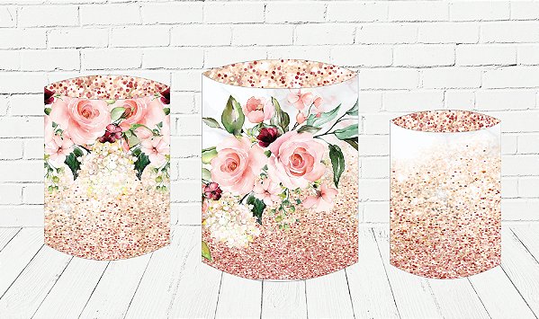 Trio De Capas P/ Cilindros Sublimado Glitter Veste Fácil