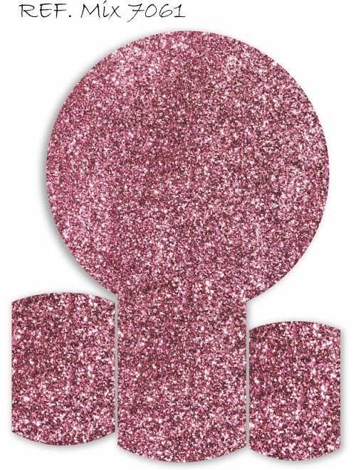 Painel Redondo Sublimado Glitter + Trio de Cilindros Veste Fácil
