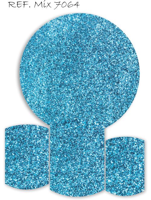 Painel Redondo Sublimado Glitter + Trio de Cilindros Veste Fácil