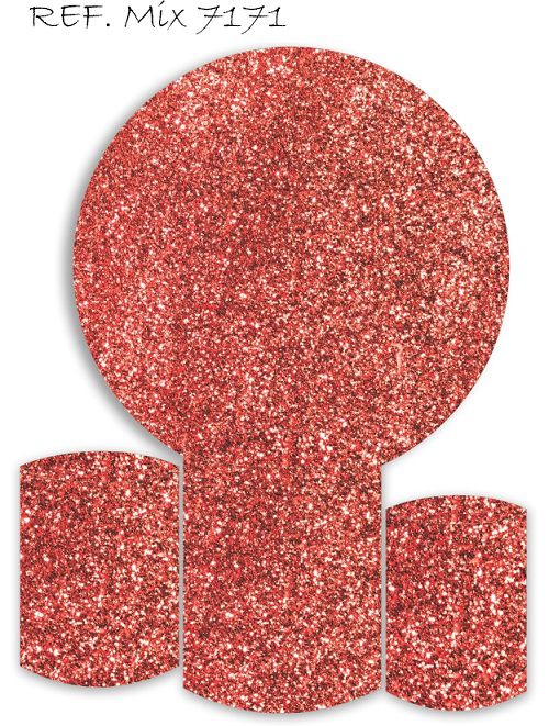 Painel Redondo Sublimado Glitter + Trio de Cilindros Veste Fácil