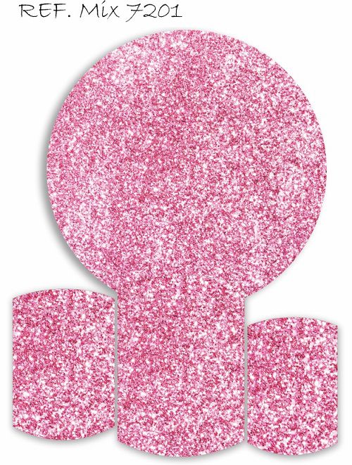 Painel Redondo Sublimado Glitter + Trio de Cilindros Veste Fácil