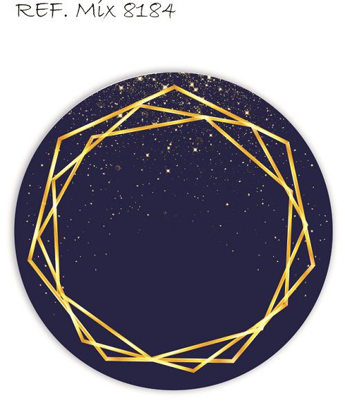 Painel Festa Redondo Sublimado Glitter Azul C/elástico