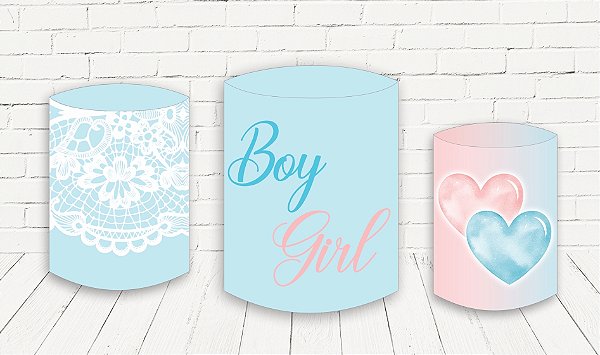 Trio De Capas P/ Cilindros Sublimado Chá Revelação Veste Fácil