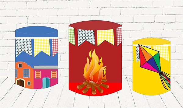 Trio De Capas P/ Cilindros Sublimado Festa Junina Veste Fácil