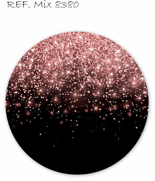 Painel Festa Redondo Sublimado Glitter C/elástico