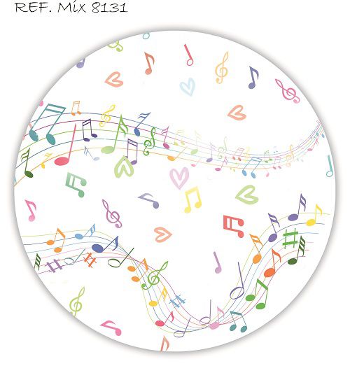 Painel Festa Redondo Sublimado Musica C/elástico