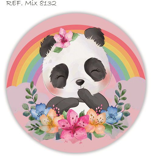 Painel Festa Redondo Sublimado Panda C/elástico