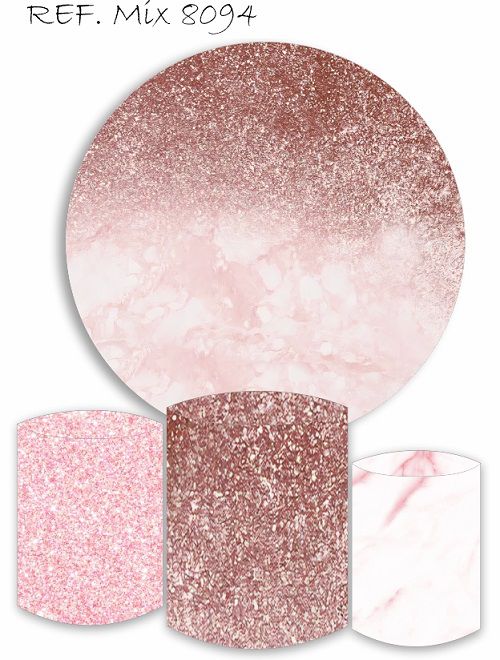Painel Redondo Sublimado Glitter + Trio de Cilindros Veste Fácil