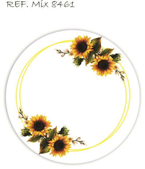 Painel Festa Redondo Sublimado Girassol C/elástico