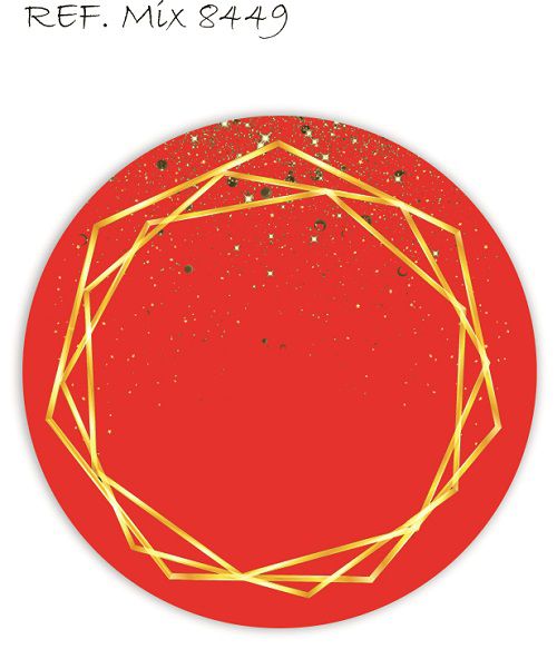 Painel Festa Redondo Sublimado Glitter Vermelho C/elástico