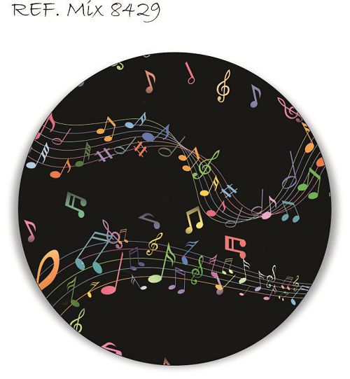 Painel Festa Redondo Sublimado Musical C/elástico