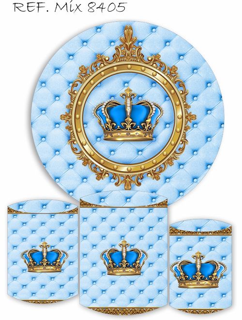 Painel Redondo Sublimado Realeza + Trio de Cilindros Veste Fácil