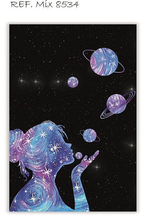 Painel Retangular Decorativo Para Festa Galáxia