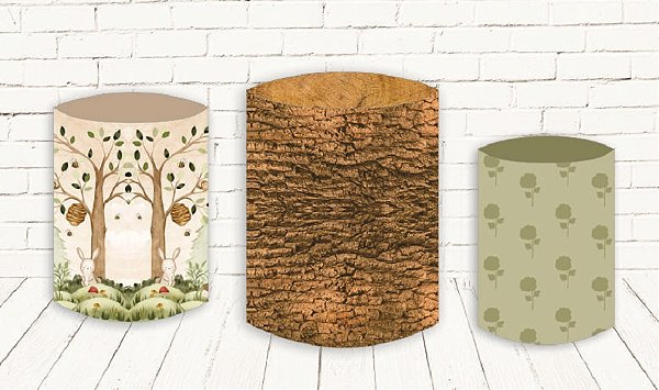 Trio De Capas P/ Cilindros Sublimado Bosque Veste Fácil