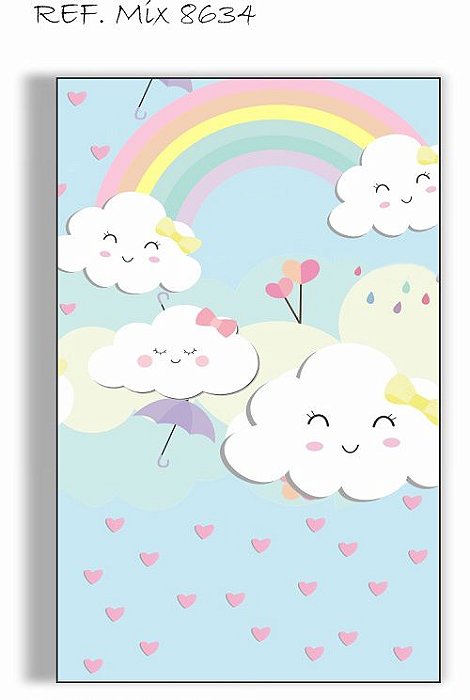 Painel Retangular Decorativo Para Festa Chuva De Amor