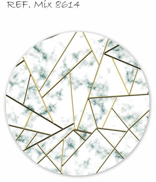 Painel Festa Redondo Sublimado Mármore C/elástico