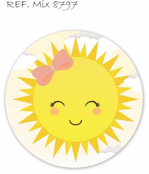 Painel Festa Redondo Sublimado Solzinho C/elástico