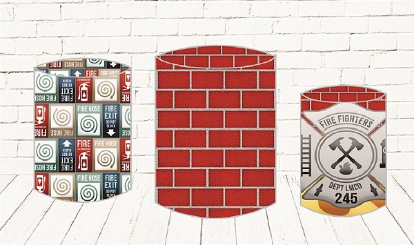 Trio De Capas P/ Cilindros Sublimado Bombeiros Veste Fácil