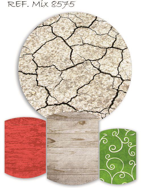 Painel Redondo Sublimado Textura + Trio de Cilindros Veste Fácil