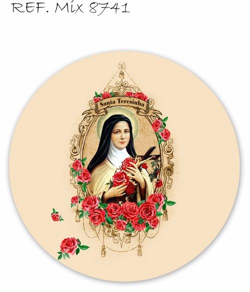 Painel Festa Redondo Sublimado Santa Teresinha C/elástico