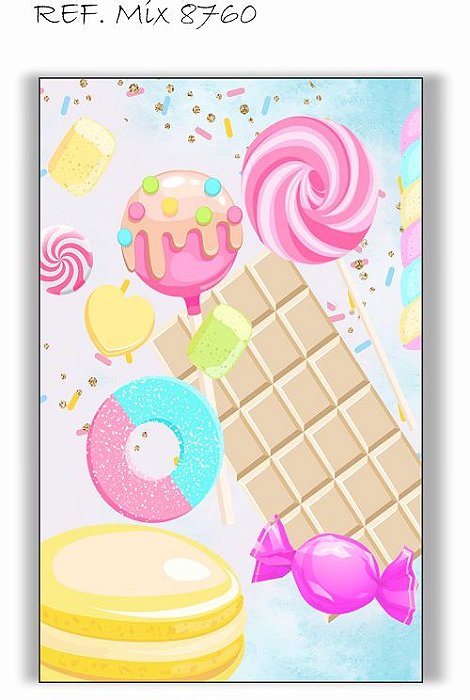 Painel Retangular Decorativo Para Festa Doces
