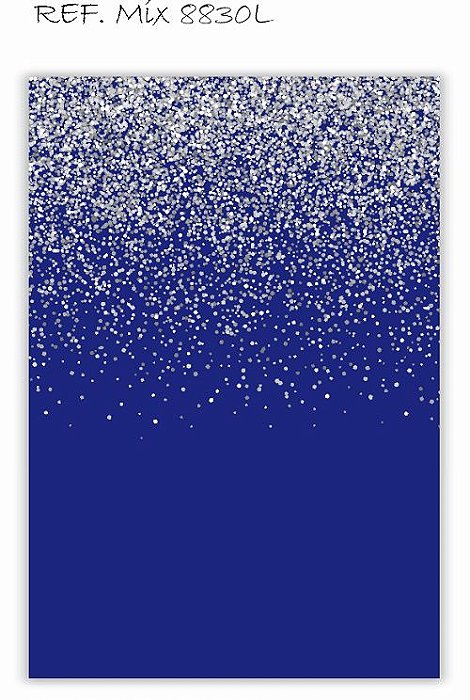 Painel Retangular Decorativo Para Festa Azul Com Glitter