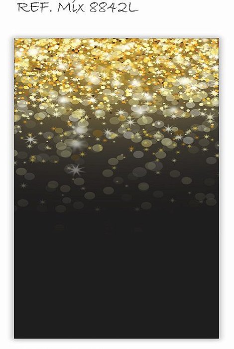 Painel Retangular Decorativo Para Festa Preto Com Glitter