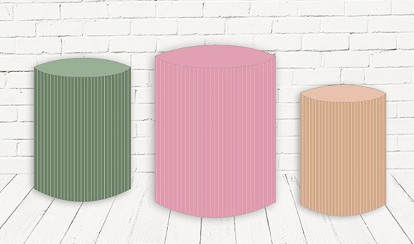 Trio De Capas P/ Cilindros Sublimado Listrado Veste Fácil