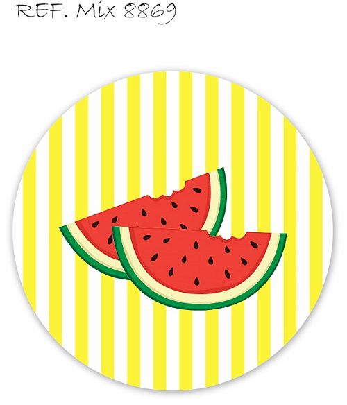 Painel Festa Redondo Sublimado Melancia C/elástico