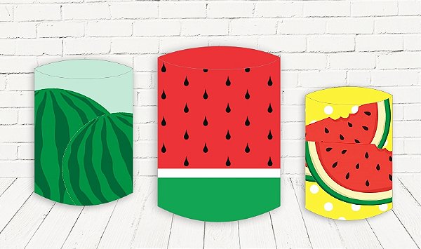 Trio De Capas P/ Cilindros Sublimado Melancia Veste Fácil