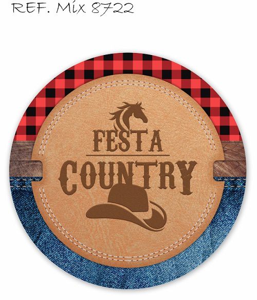 Painel Festa Redondo Sublimado Country C/elástico