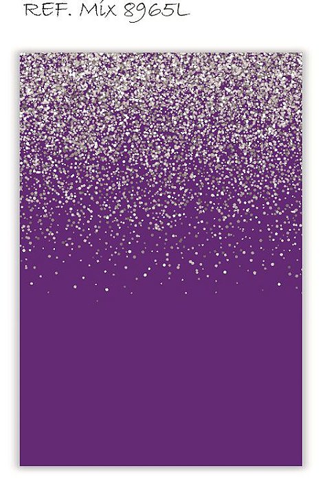 Painel Retangular Decorativo Para Festa Roxo Com Glitter