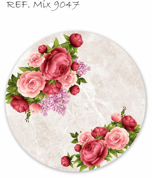 Painel Festa Redondo Sublimado Floral C/elástico