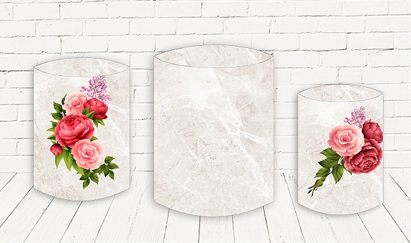 Trio De Capas P/ Cilindros Sublimado Floral Veste Fácil