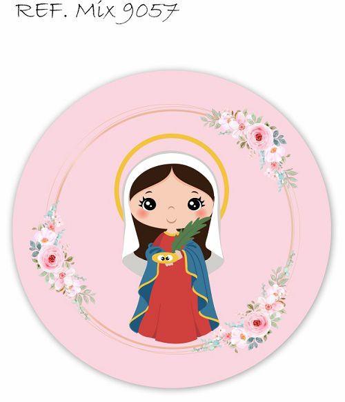 Painel Festa Redondo Sublimado Santinha C/elástico