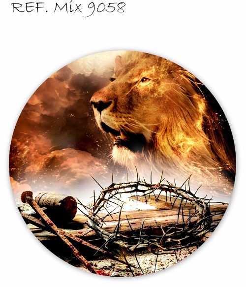 Painel Festa Redondo Sublimado Leão Judá C/elástico