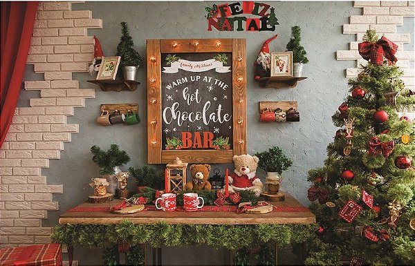 Fundo Fotográfico em Tecido Cenário Natal