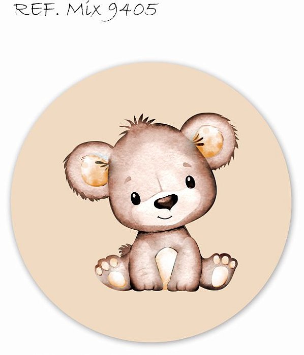 Painel Festa Redondo Sublimado Ursinho C/elástico