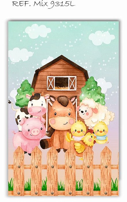 Painel Retangular Decorativo Para Festa Fazendinha